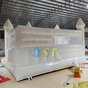 Gran oferta, castillo hinchable blanco, casa de rebote inflable para exteriores, casa de rebote de boda de PVC con pozo de bolas para adultos, alquiler de fiesta para niños - Product Image 5