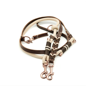 2026 ソフトパーソナライズドペット犬用首輪とリード、ヘビーデューティーロープPUレザーリード、高級編み込み装飾セット（カスタムロゴ付き） - Product Image 5