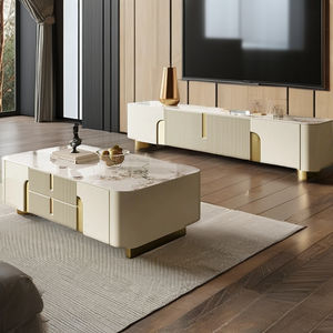 シンプルでモダンなホームリビングルーム寝室の家具木製ベーキングペイント収納壁テレビキャビネットテレビスタンドコーヒーテーブル - Product Image 1