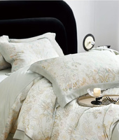 Ensemble de literie de luxe imprimé Lyocell-Tissu de soie écologique doux de qualité supérieure de 4 pièces, design élégant pour une expérience de sommeil