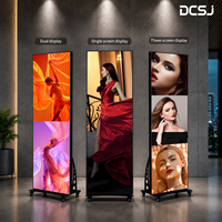 Paneles de Pantalla LED Personalizados de 65 Pulgadas, Pantalla LED Multimedia con Batería, Señalización Digital, Kiosco de Publicidad