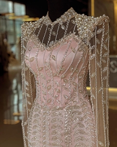 <span class=keywords><strong>Abito</strong></span> da Sera SharonSaid SS696 Lusso Crema Dubai <span class=keywords><strong>Maniche</strong></span> <span class=keywords><strong>Lunghe</strong></span> da Donna Elegante <span class=keywords><strong>Rosa</strong></span> Abiti Formali per Feste di Matrimonio Prezzo all'Ingrosso - Product Image 2