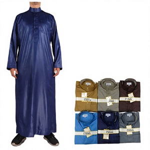 Túnica Tradicional Musulmana Árabe para Hombre, Thobe Premium con Cuello Bordado, Jubba Islámica de Manga Larga, Elegante y Modesta para Oración - Product Image 5