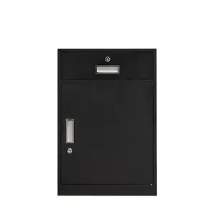 Small Black Office Furniture Armário com gaveta e porta para Home Office sob Desk Storage