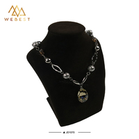 Buste de mannequin noir Webest Jewelry pour colliers et bijoux