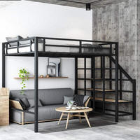 Lit superposé de haute qualité avec bureau en dessous, mobilier scolaire, mobilier de chambre à coucher pour l'université, métal moderne, dortoir étudiant