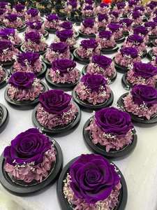 Cadeau souvenir bon marché dôme en verre rose pour toujours <span class=keywords><strong>fleurs</strong></span> durables roses roses éternelles conservées dans un dôme en verre avec lumière - Product Image 6