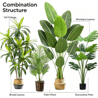 Plante artificielle en pot Areca Palm, décoration intérieure, ornement de fenêtre, arbre artificiel 200 cm en PE