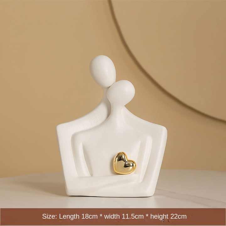 Creative Art White Porcelain Ceramic Character Ornaments Polished Entrance Study Decoration for Living Room Home Model Crafts