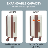 Valise cabine légère en polycarbonate de 20 pouces avec poche frontale pour ordinateur portable, serrure TSA, roulettes silencieuses, bagage de cabine pour avion