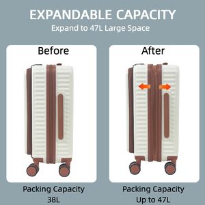 <span class=keywords><strong>Maleta</strong></span> de <span class=keywords><strong>Cabina</strong></span> Ligera con Ruedas de Aluminio y Compartimento Frontal para Portátil de 20 Pulgadas, Ideal para Viajes de Negocios - Product Image 6