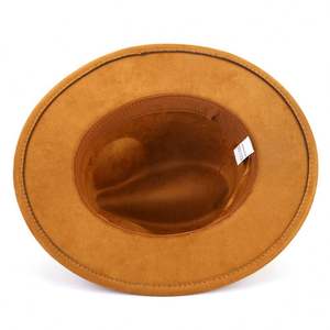 Chapeaux Fedora unisexes en daim à large bord, style gentleman, pour fêtes et affaires, vente en gros pour la saison hivernale - Product Image 6