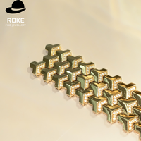 Bracelet géométrique en forme de flèche pour femme en or 9K-18K, incrusté de diamants de laboratoire ronds de 0,185 ct, bijoux de style moderne et nouveau