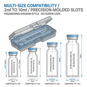 Vial Professional 2-Unit Compact Research Carrier - High-Clarity Dual-Slot PP Storage <b>Box</b> for Peptide and Exosome Samples - Product Image 3