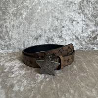 Ceinture en cuir PU imprimée motif étoile vintage Jiahao avec boucle en alliage, ceintures punk unisexes style Y2K à motif vintage