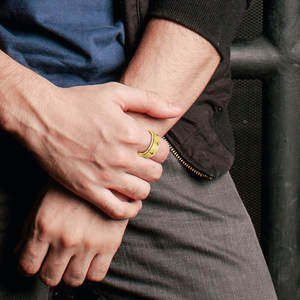 Waterproof Non Tarnish <b>Rings</b> 14k 18k PVD <b>Gold</b> Plated Fashion Men's 316L Stainless Steel Cross <b>Fidget</b> <b>Ring</b> for Men - Product Image 6