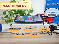 DVR 9.66 pouces plein écran tactile rétroviseur avec triple caméras livraison rapide