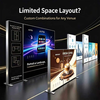 Stand d'exposition modulaire en aluminium avec caisson lumineux en PVC de 120 mm, écran LED pour salon professionnel et événement commercial