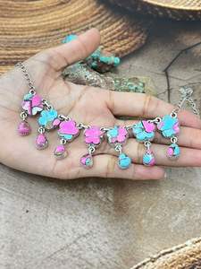 Collar de Barra de Plata de Ley Hecho a Mano con Múltiples Piedras, Joyería Elegante para Mujer, Regalo Artesanal Único para Uso Diario - Product Image 6