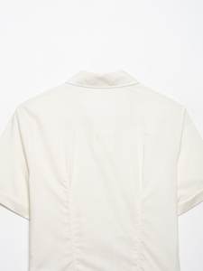 Camisa de popelina con botones y tachuelas para mujer 2026, blusa de algodón de manga corta, corte holgado, top informal, camisa de boutique <span class=keywords><strong>Revit</strong></span> OEM - Product Image 4