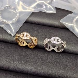 2025 Anel De Luxo De Alta Precisão Ouro Amor Porco Nariz Completo Diamante Zircão High-End Feminino Ins Full Zircon Diamante Fasion Anéis - Product Image 6