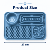 Grand tapis de léchage et d'alimentation lente en silicone pour chien, tapis de léchage pour animaux de compagnie avec bol intégré