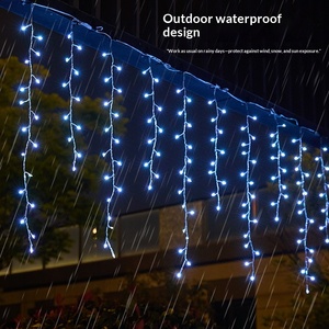 Luci a Cascata LED Commerciali per Esterni IP65 Impermeabili, 140 LED, 3M, Collegabili, Dimmerabili, per Tetti e Decorazioni Natalizie - Product Image 4