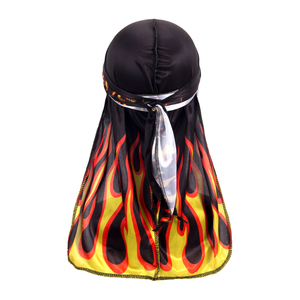 <span class=keywords><strong>Durag</strong></span> personnalisé flamme rouge avec logo <span class=keywords><strong>Durag</strong></span> personnalisé soyeux Designer <span class=keywords><strong>Durag</strong></span> vente en gros Hip Hop <span class=keywords><strong>bleu</strong></span> feu Durags pour hommes - Product Image 3