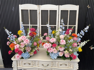 Arreglos de flores de boda rosas de Primavera de lujo artificiales personalizados <span class=keywords><strong>Rosa</strong></span> boda pasillos centro de mesa para Decoración - Product Image 5