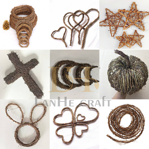 Hình Trái Tim Nhẫn Cưới Tự Làm Vòng Hoa Khô Chi Nhánh Tường Cửa Treo Nho Vòng Hoa Nho Vòng Hoa - Product Image 6