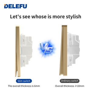 Bảng điều khiển Ổ Cắm Công Tắc Vàng mờ siêu mỏng loại 86, nhà 16A một lỗ điều khiển kép 5 lỗ với đèn neon - Product Image 3