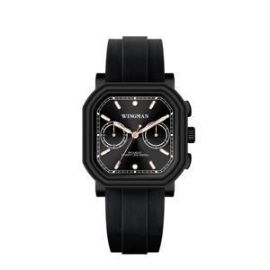 Montre de mode pour homme, bracelet en caoutchouc de silicone, mouvement Seagull ST1901, grand cadran carré, étanche, automatique, mécanique - Product Image 1