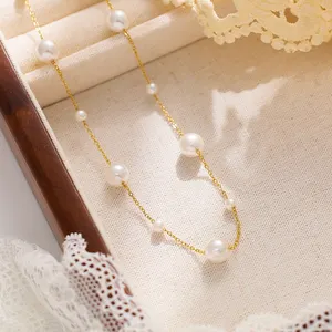 XIXI Accesorios Mujer Wholesale Pendant 18k Gold Plated Pearl Collares Para Colliers Stainless Steel Fashion Jewelry Necklaces