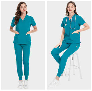 Uniforme Médico Elegante con Cuello en V, Pantalones Jogger de Cintura Alta, <span class=keywords><strong>Traje</strong></span> Médico para <span class=keywords><strong>Hombre</strong></span>, Uniformes de Enfermería Suaves, Conjuntos de Uniformes Médicos para Mujer - Product Image 5