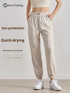 Pantalones Deportivos <span class=keywords><strong>Aido</strong></span> Nuevos de Verano con Cordón para Mujer, Cintura Alta, Ligeros, de Secado Rápido, 100% Nailon, Holgados, para Correr - Product Image 6