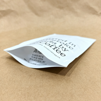Sac d'emballage en papier kraft blanc recyclable PLA PBAT 50g pour café torréfié en poudre 8oz 12oz 340g 250g avec fermeture éclair réutilisable