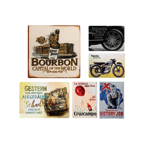 Affiches murales en métal vintage rétro imprimées sur mesure, panneaux en étain, impression numérique, forme rectangulaire, peinture, <span class=keywords><strong>affiche</strong></span> pour garage, bar, voiture - Product Image 2