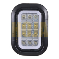 Feu arrière LED rectangulaire de 5,3 x 3,4 pouces avec éclairage néon, STOP/ARRIÈRE/CLIGNOTANT 12V/24V Feu arrière LED pour camion remorque SAE/DOT/FMVSS108