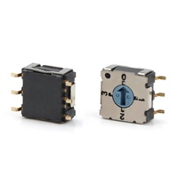 Interruptor Rotatorio Mini SMT de 6 Pines, Selector de Código de 4 Posiciones, Plateado, SPST, Certificado RoHS, 0.5A 50V