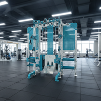 Equipo de Fitness Multifuncional con Polea de Tracción, Cable Crossover y Máquina Smith con Ángulo Ajustable