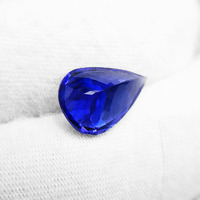 Bague en Tanzanite de Laboratoire Glamour, Coupe Ovale, Pierre Certifiée IGI avec Certificat