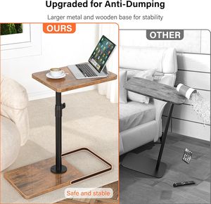 Table de canapé pour télévision, hauteur réglable à 360° ° Table d'appoint pivotante pour canapé, pour manger, ordinateur portable, canapé, lit, dîner ou espace - Product Image 5