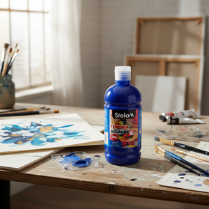 Juego de pintura de acuarela Gouache azul ultramarino de 500ml de grado profesional para artistas para lienzo papel vidrio-viene en caja de embalaje - Product Image 3