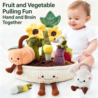 Simulatie Pluche Groente Fruit Trek Speelgoed 10CM Interactief Educatief Zacht Speelgoed voor Baby Educatie Pluche Speelgoed