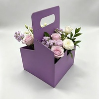 Lot de quatre boîtes à fentes en matériaux recyclés pour bouquets de fleurs, porte-gobelets pliables pour café à emporter, support pour quatre tasses