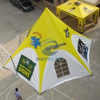 Tente étoile/canopée araignée résistante aux UV - Canopée extérieure en PVC robuste avec logo personnalisé pour événements et team building (cadre en aluminium)