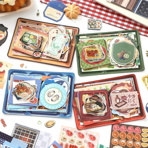Paquete de <span class=keywords><strong>77</strong></span> Pegatinas Retro Delicacies Bento Art Pack, Papel Decorativo Creativo con Temática de Comida para Manualidades y Diarios - Product Image 1