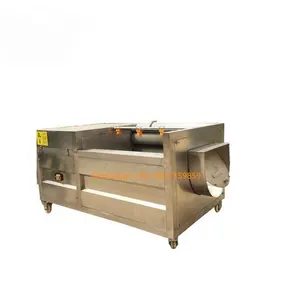 304 paslanmaz çelik rulo fırça tipi manyok/tatlı patates/havuç/zencefil/zerdeçal/patates yıkama soyma makinesi