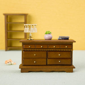 1:12 DIY gabinete de madera gabinete de TV pecho cajones mesita de noche gabinete lateral decoración en miniatura modelo para casa de muñecas Mini muebles - Product Image 1