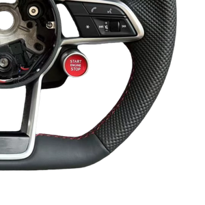 Volante Deportivo de Cuero Personalizado para <span class=keywords><strong>Audi</strong></span> TT A3 A4 B6 B8-B9.5 Serie RS, 3 Radios, 40 mm de Diámetro - Product Image 4